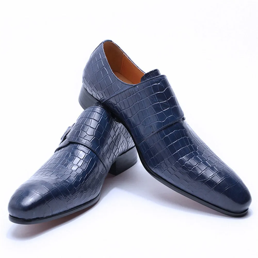 Buckle Genuine Leather Monk Shoes Formal Dress Wedding Banquet Men's Shoes Trendy Men's Business Casual Shoes plus Size Leather Shoes Men's