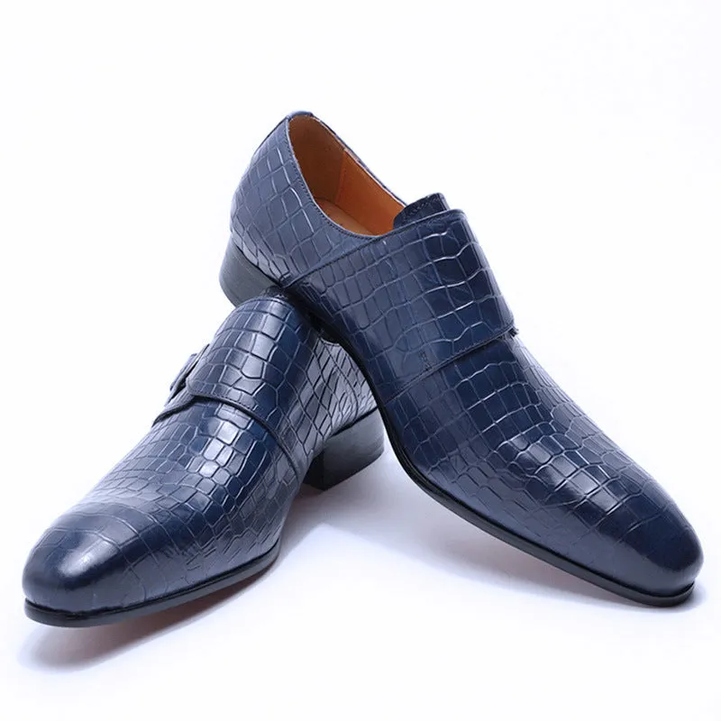 Buckle Genuine Leather Monk Shoes Formal Dress Wedding Banquet Men's Shoes Trendy Men's Business Casual Shoes plus Size Leather Shoes Men's