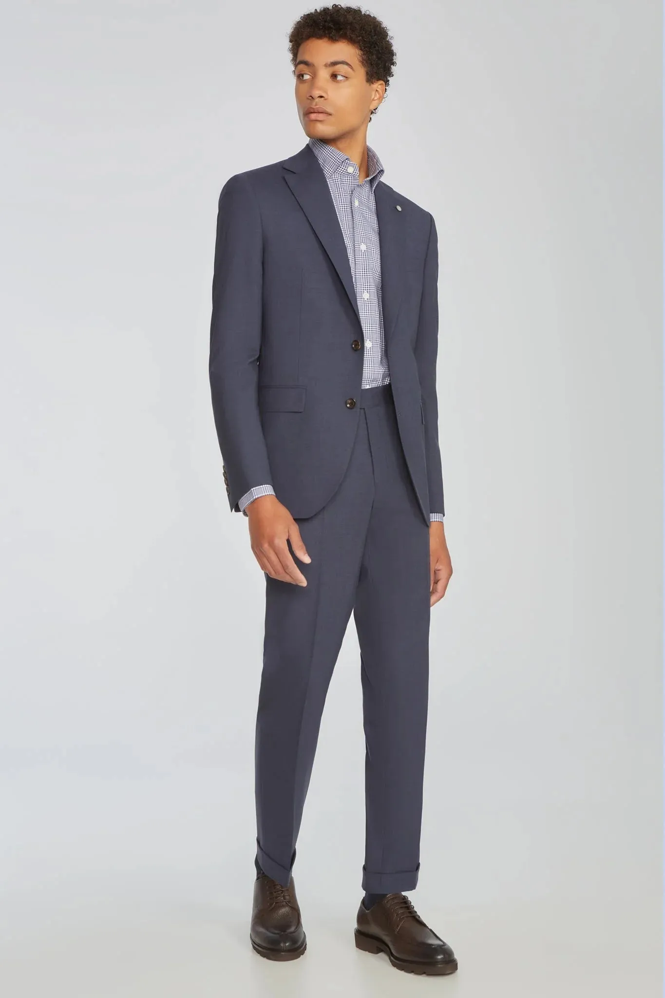 Indigo Blue Dean Contemporary Fit Wool Stretch Suit - Jack Victor