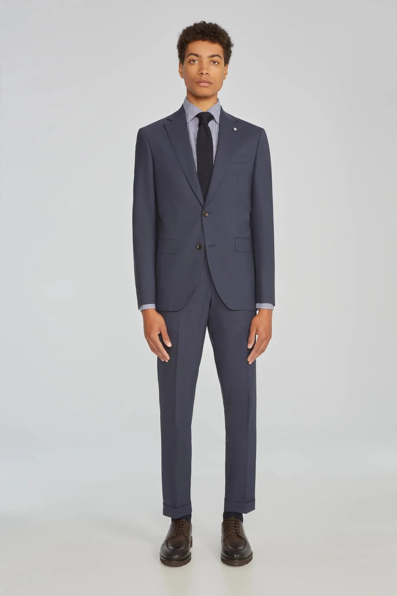 Indigo Blue Dean Contemporary Fit Wool Stretch Suit - Jack Victor