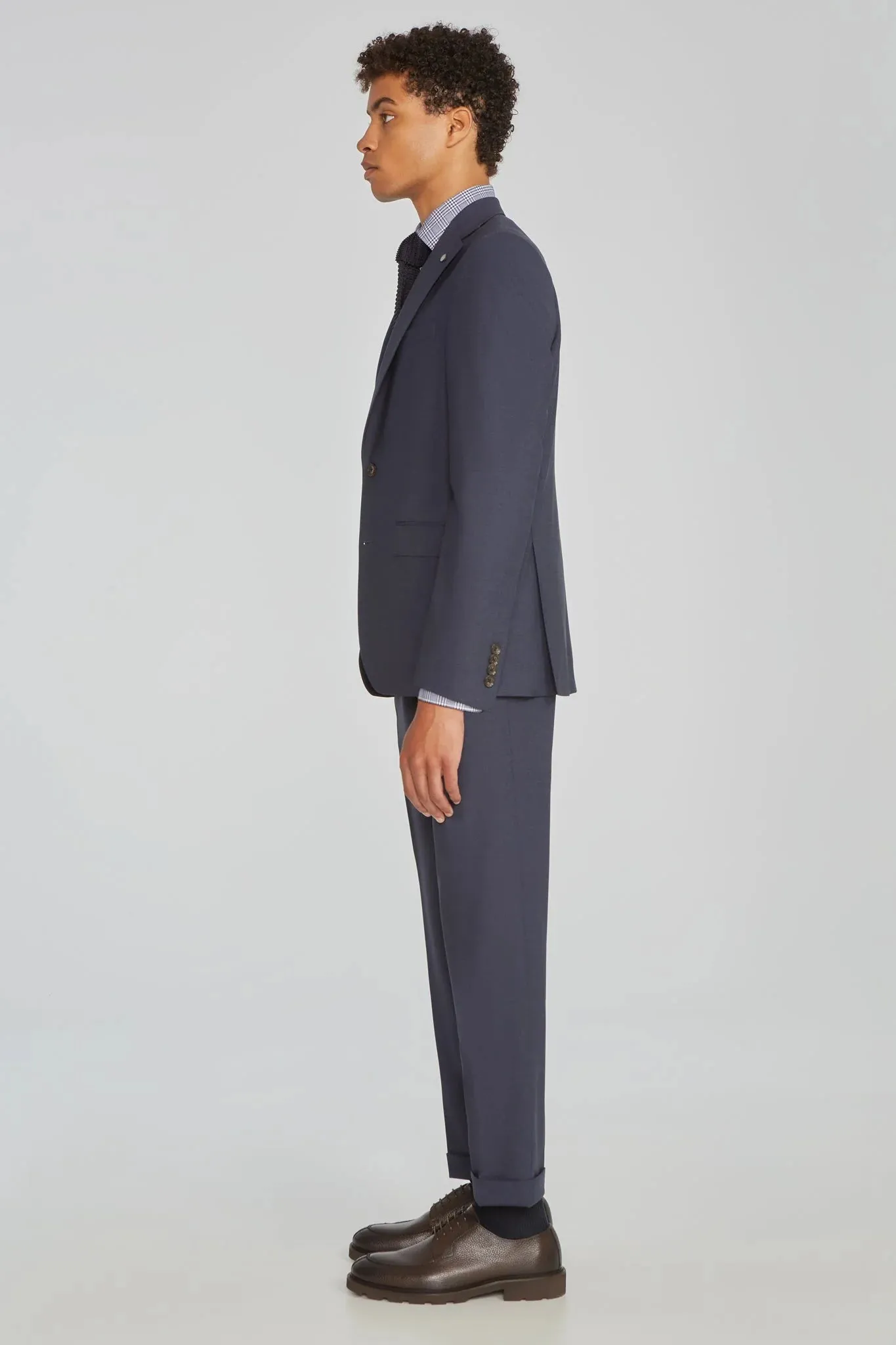 Indigo Blue Dean Contemporary Fit Wool Stretch Suit - Jack Victor