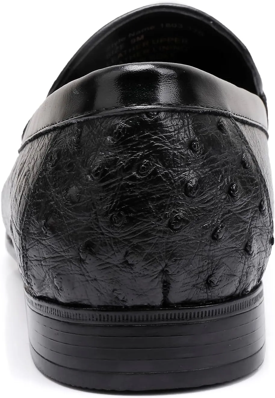 Men's Leather Penny Loafers, Classic Ostrich Pattern Formal Business Shoes Slip On Buckle Dress Shoes Party Wedding Dress Loafers for Men
