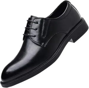 Men's Oxfords Black Mens Faux Patent Leather Classic Lace-up Formal Dress Shoes