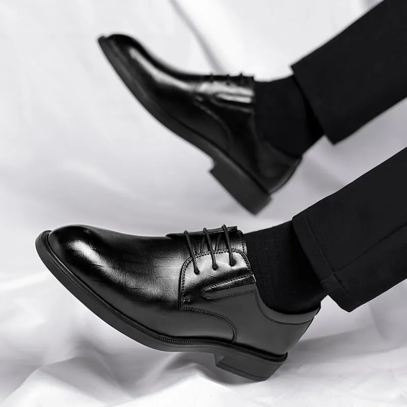 Men's Oxfords Black Mens Faux Patent Leather Classic Lace-up Formal Dress Shoes