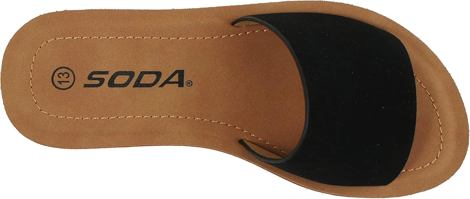 Soda EFRON-2 Little Kid Children Girls Toddler Casual Comfort One Band Fashion Slip on Slide Flip Flop Flat Sandals