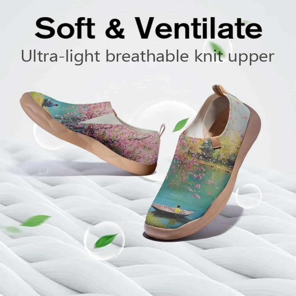 Women's Art Painted Travel Shoes Slip-on Casual Knitted Loafers Light and Comfortable Fashionable Sneakers