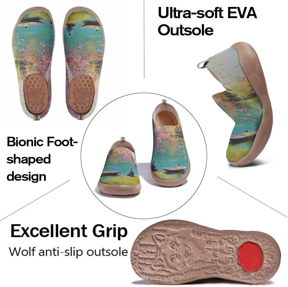 Women's Art Painted Travel Shoes Slip-on Casual Knitted Loafers Light and Comfortable Fashionable Sneakers