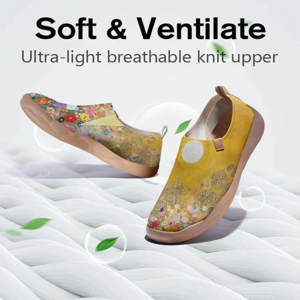 Women's Art Painted Travel Shoes Slip-on Casual Knitted Loafers Light and Comfortable Fashionable Sneakers