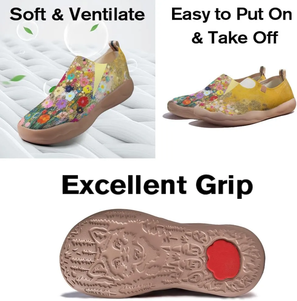Women's Art Painted Travel Shoes Slip-on Casual Knitted Loafers Light and Comfortable Fashionable Sneakers