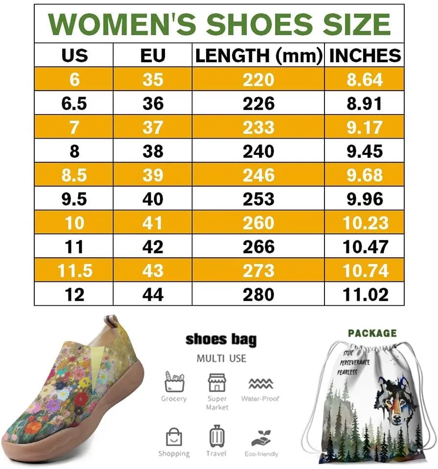 Women's Art Painted Travel Shoes Slip-on Casual Knitted Loafers Light and Comfortable Fashionable Sneakers
