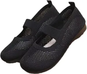 Women's Flats, Knitted Mary Jane Ballet Flats, Comfortable Walking, Smart Work, Office Ballet, Slip Laces