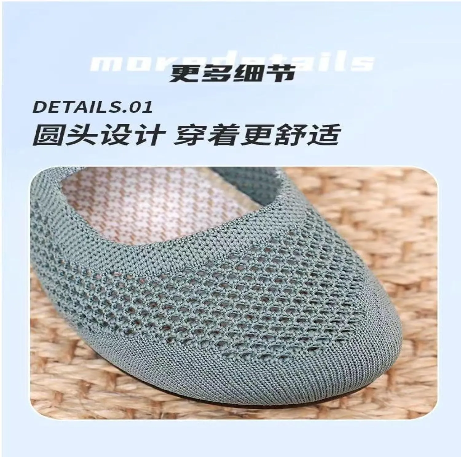 Women's Flats, Knitted Mary Jane Ballet Flats, Comfortable Walking, Smart Work, Office Ballet, Slip Laces