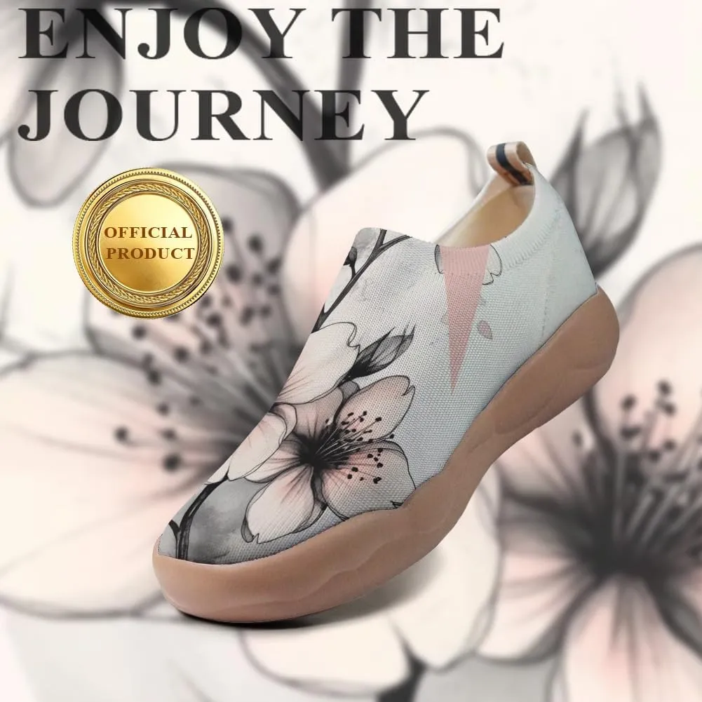 Women's Knitted Slip-on Loafers Comfortable, Light and Fashionable Sneakers Art Painted Travel Shoes