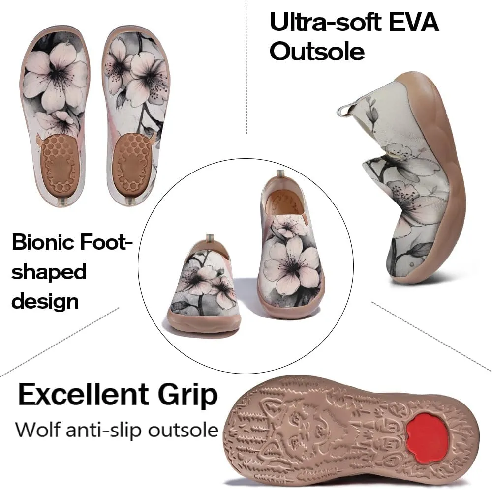 Women's Knitted Slip-on Loafers Comfortable, Light and Fashionable Sneakers Art Painted Travel Shoes