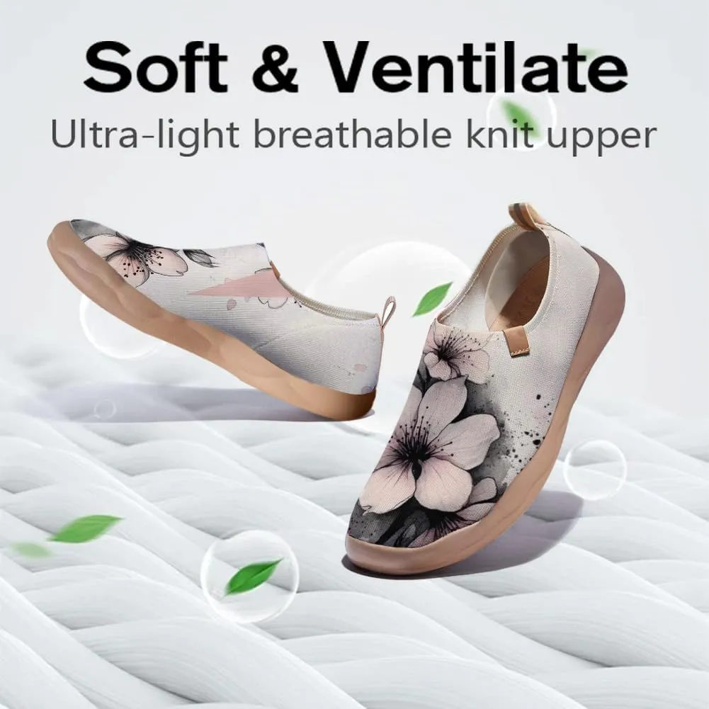 Women's Knitted Slip-on Loafers Comfortable, Light and Fashionable Sneakers Art Painted Travel Shoes